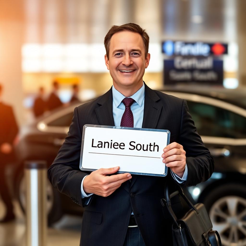 Professional chauffeur waiting at Tenerife airport arrivals